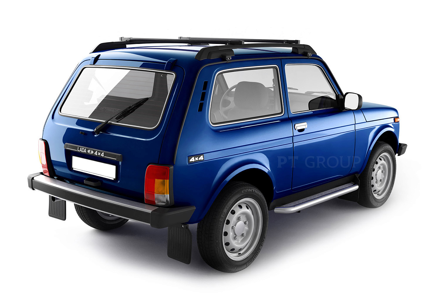 Рейлинги ПТ ГРУПП "Усиленные" с поперечинами для а/м Lada Niva Legend 3-дв, чёрные