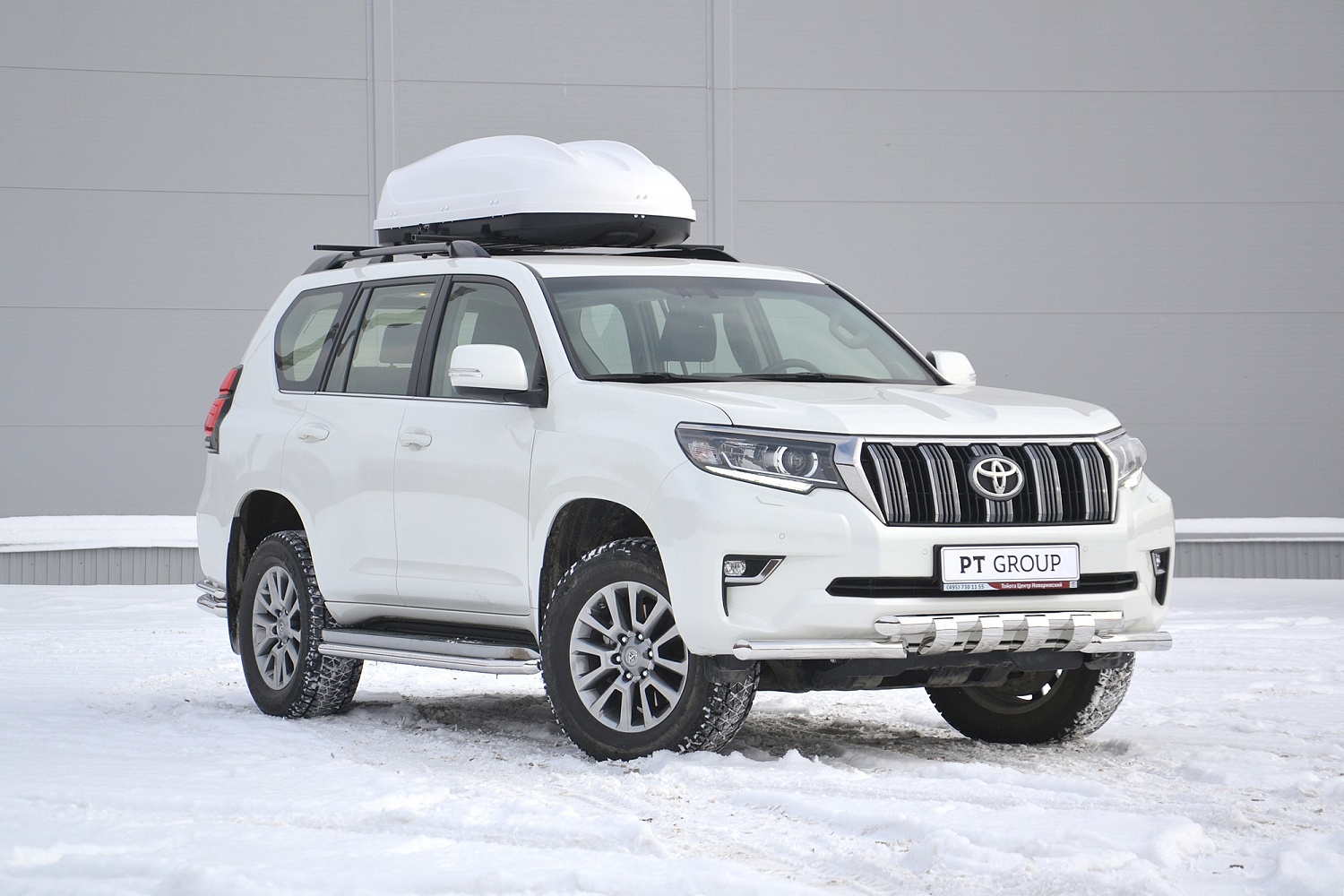 Автобокс на крышу Turino 1, белый матовый. Двухстороннее открытие