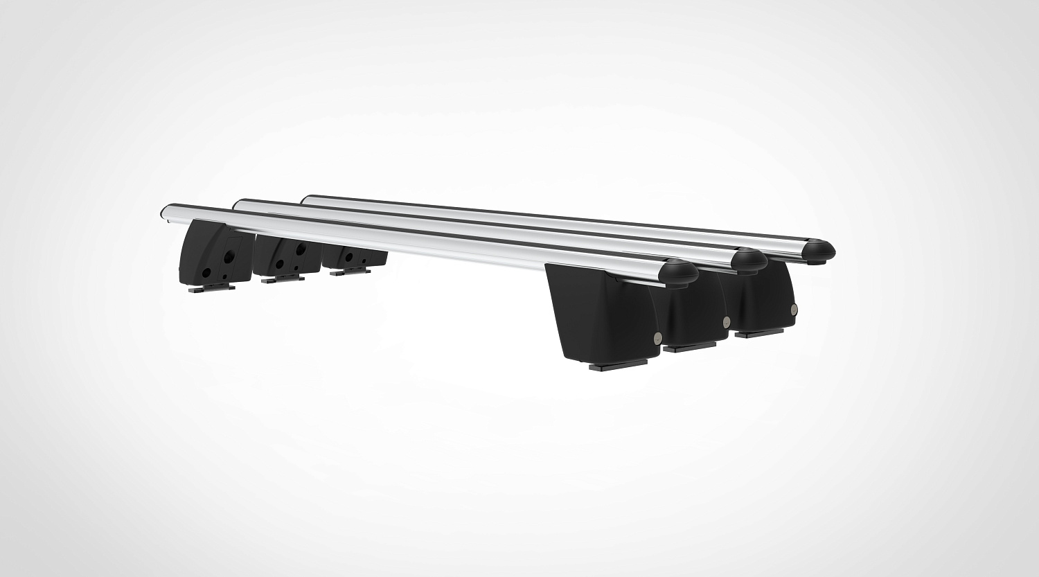Багажник на крышу Turtle Tourmaline V3 Silver, для а/м со штатными местами крепления, серебристый