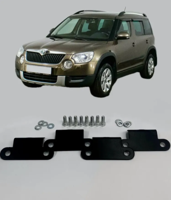 Багажник на крышу Turtle Air 1, для а/м Skoda Yeti, с классическими рейлингами, чёрный