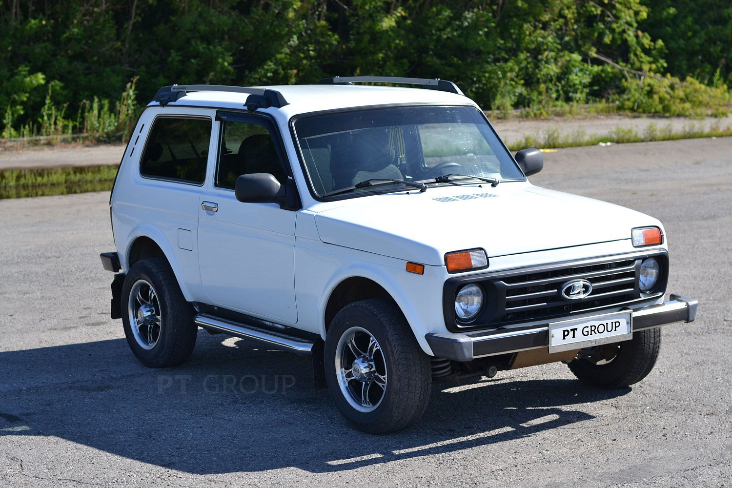 Рейлинги ПТ ГРУПП "Усиленные" с поперечинами для а/м Lada Niva Legend 3-дв, чёрные
