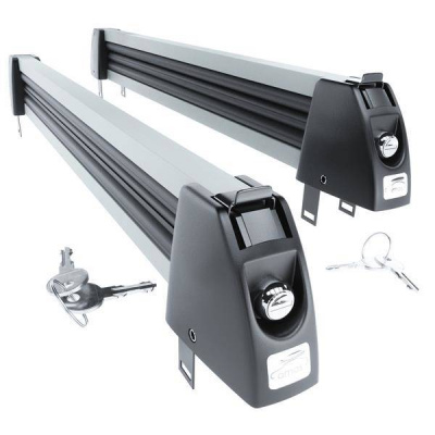 Крепление на багажные дуги для перевозки лыж и сноубордов Amos Ski Lock 5 Alu Silver серебристого цвета, алюминиевое