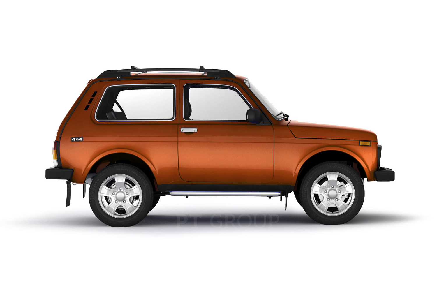 Рейлинги ПТ ГРУПП "Усиленные" с поперечинами для а/м Lada Niva Legend 3-дв, чёрные
