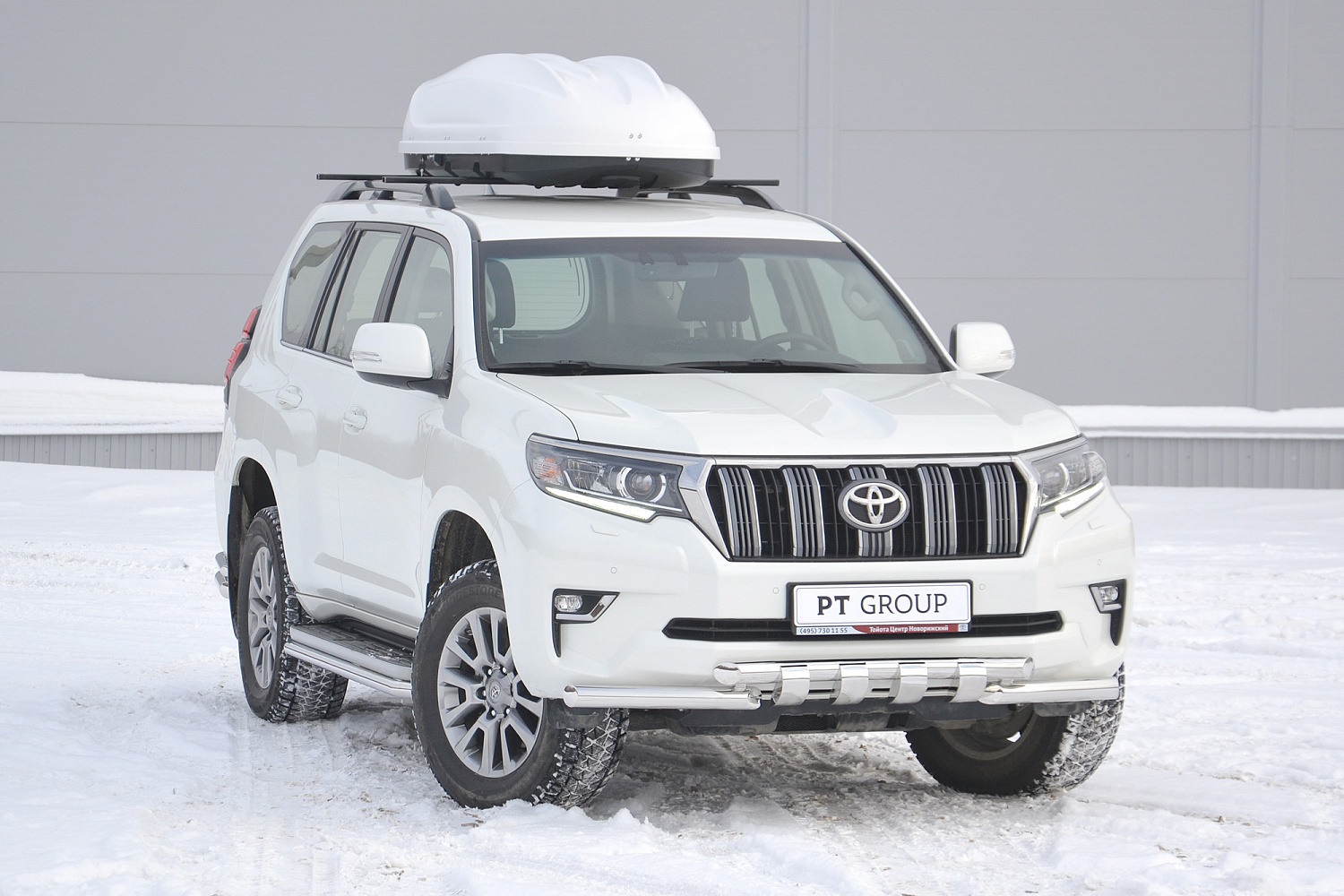 Автобокс на крышу Turino 1, белый матовый. Двухстороннее открытие