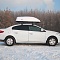 Автобокс на крышу Turino 1, белый матовый. Двухстороннее открытие